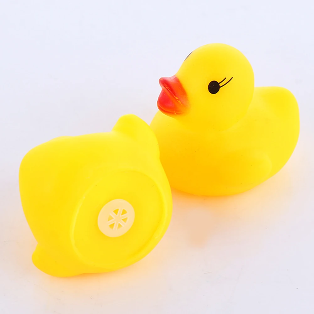 100 шт детская резиновая утка для ванны Duckie детский душ водные игрушки Плавательный Бассейн плавающие пищащие резиновые игрушки утки для детей Подарки