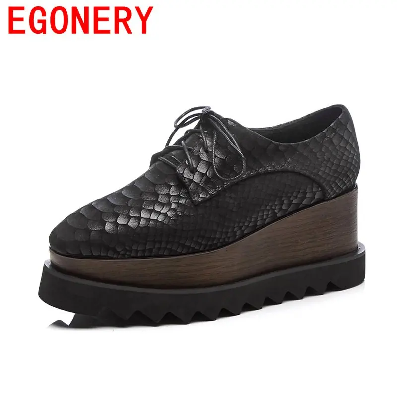 

EGONERY fish scales pattern unique square toe lace up 5.5cm platform shoes spats kid suede wedges high heels 8.5cm woman shoes