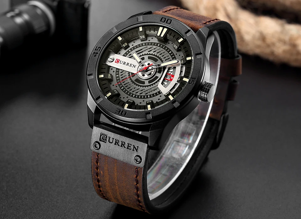 2018 Luxury Brand CURREN Men Military Sports Watches Men's Quartz Date Clock Man Casual Leather Wrist Watch Relogio Masculino - Image 3