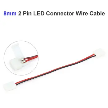 

100pcs 8mm 2pin LED Strip Connector Wire Adapter For SMD 3528 Single Color Strip PCB Board Connector Cable Free Solder