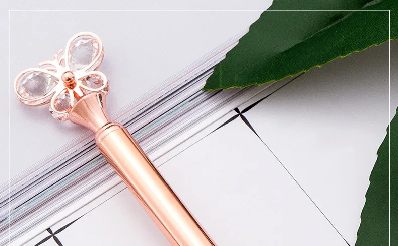 Bola de Metal Material de Escritório Kawaii Esferográfica Caneta Diamante Moda Escola Estudantes Presente Prêmios 6 Material escolar e de escritório