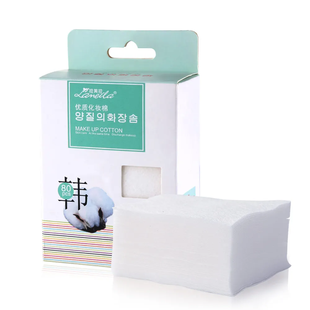 LAMEILA 80PCS Cosmetic Cotton Pads Nail Polish Remover Makeup Remover