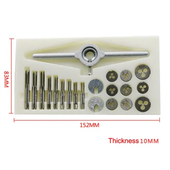 

30pcs/set M1/M1.1/M1.2/M1.4/M1.6/M1.8/M2/M2.2 /M2.5 Mini HSS Metric Taps Dies Wrench Handle Tap and Die Set