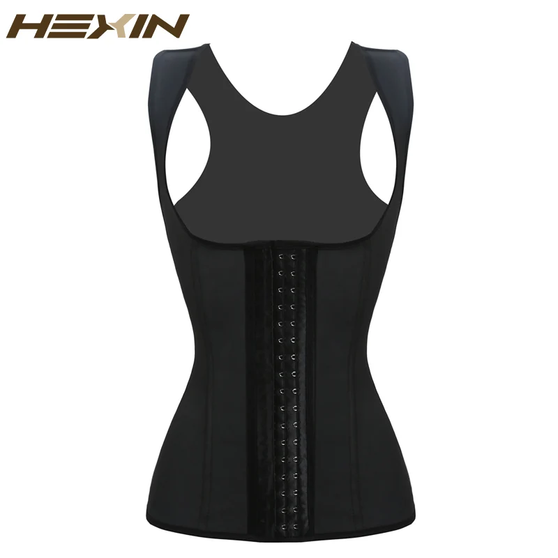 HEXIN Latex Vest Waist Trainer Classic Vest Waist Cincher Black Fajas Reductoras Plus Size Body Shaper Women Shaperwear