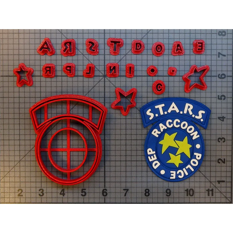 

Resident Evil S.T.A.R.S Logo Cookie Cutter Fondant Cupcake Top Mould Made 3D Printed Cake Decoration Tools