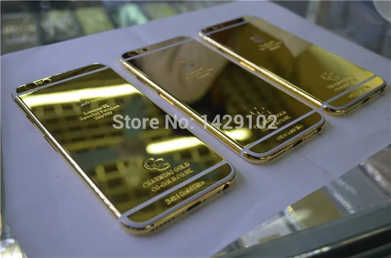 24ct Золотой корпус для iphone6 настоящая позолоченная задняя крышка корпус