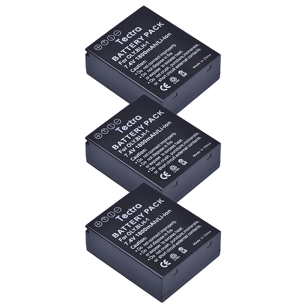 3Pcs 1800Mah Blh-1 Blh1 Blh 1 Batteria Per Fotocamera Per Fotocamere Digitali Olympus Em1 E-M1 Mark Ii Em1-2 Mark 2 Mark2