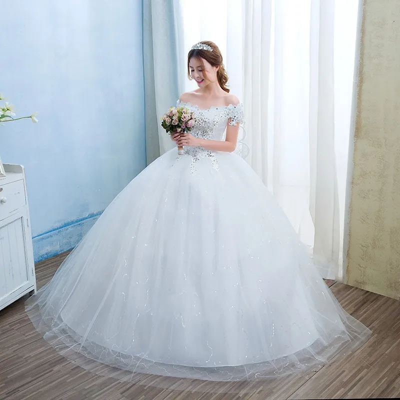 Lamya Princess Cheap Lace With Crystal Elegant Wedding Dresses 2018