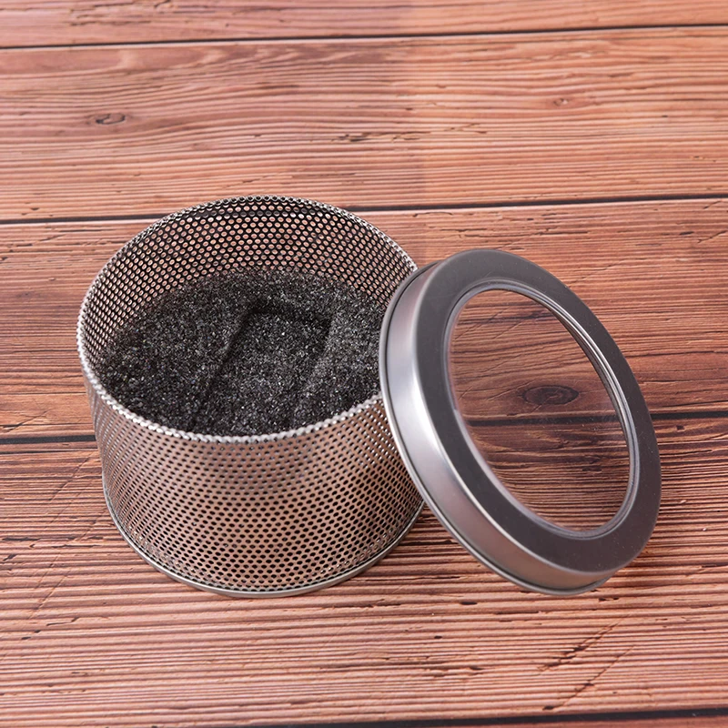 Round Storage Watch Box Winder Jewelry Nice Sponge Organiser Chic Practical Silver Case Tin Display Gift Stylish