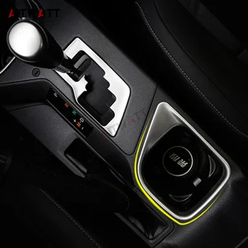 

ABS Matte Chromium Inner Water Cup Holder Cover Frame Cup Placement Decoration For Left-Hand Driving For Toyota RAV4 2016 2017