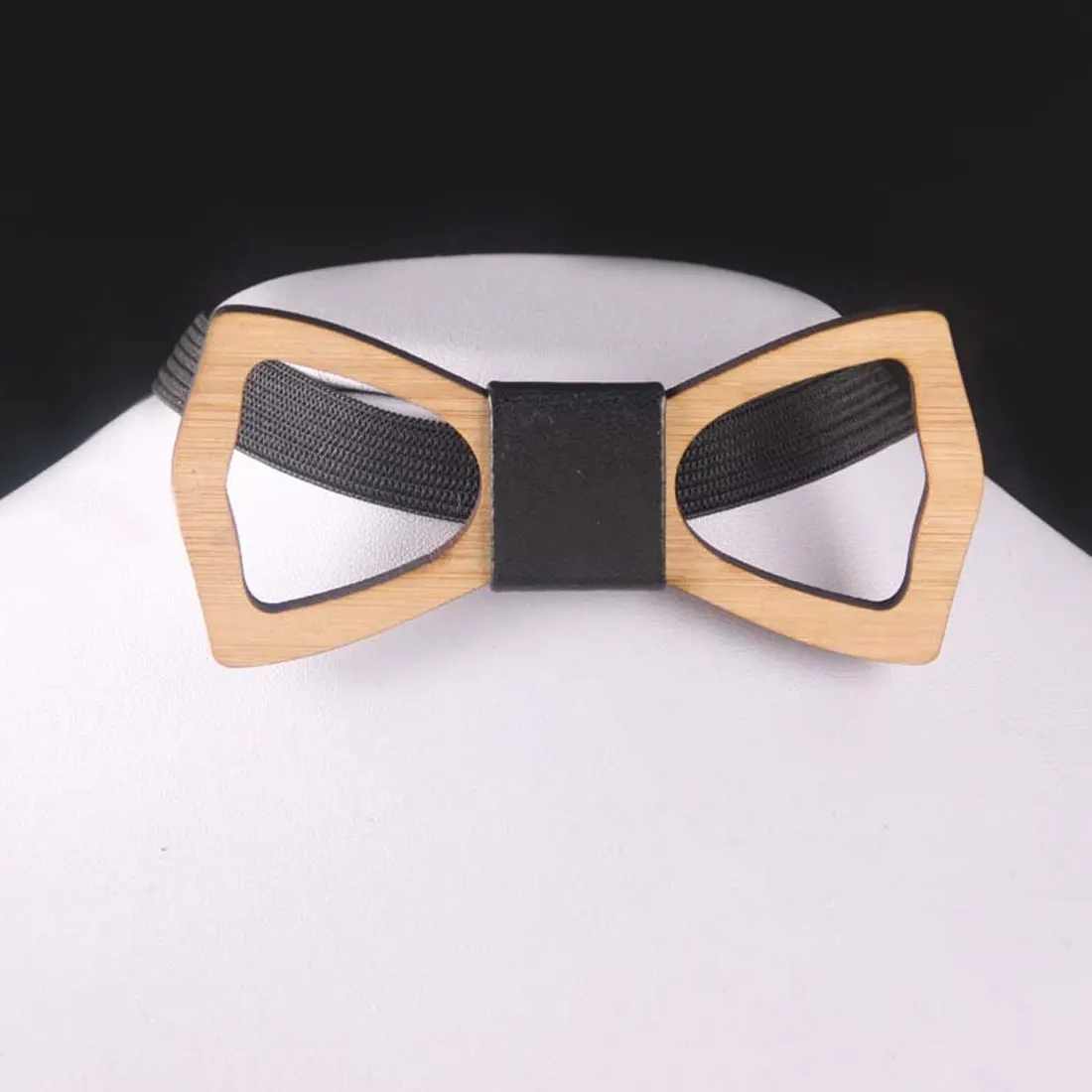 Новый уникальный деревянный галстук-бабочка Для мужчин геометрический ножницы Лазерная вырез ювелирных аксессуаров