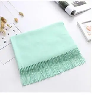 mint green Кашемировый женский тёплый шарф-шаль, женский платок из пашмины, шерстяной шарф, длинный зимний шарф для женщин - Цвет: mint green