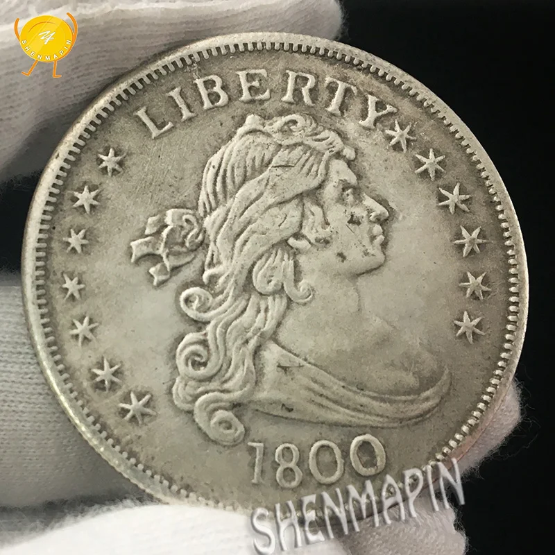 

1800 Liberty Commemorative Coin United States of America Flying Eagle Challenge Coin The Statue of Liberty Antique Silver Coins