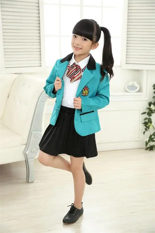 Детская форма для начальной школы костюм для хора одежда с длинными рукавами британская школьная форма учащихся - Цвет: blue girl