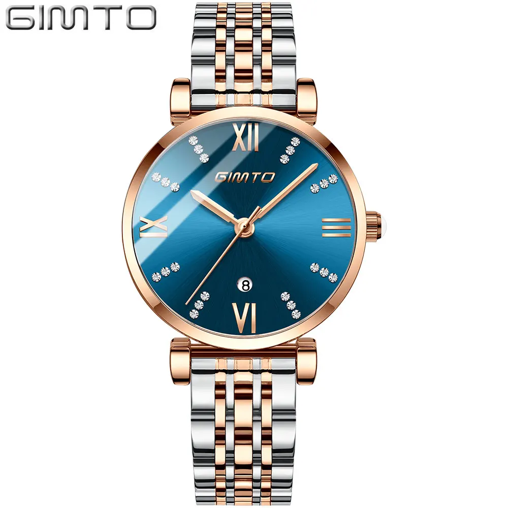 

Rose Gold Luxury Crystal Women Watches Steel Bracelet Quartz Wristwatch Date Lady Watch Waterproof Female Clock relogio feminino