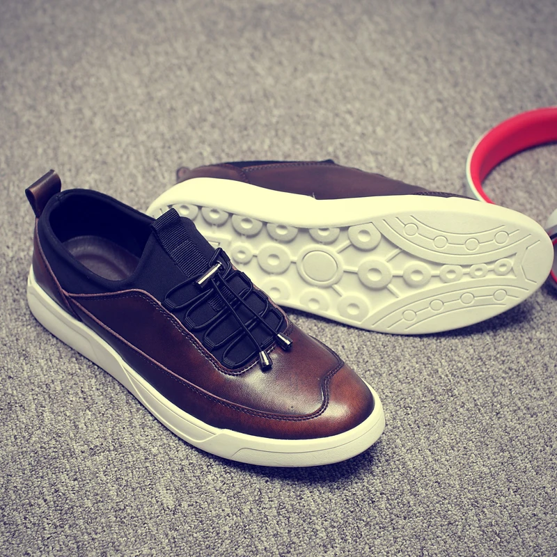 Мужская повседневная обувь в винтажном стиле; сезон весна-осень; цвет бордовый, серый; мужские кожаные повседневные кроссовки ручной работы; удобная молодежная брендовая прогулочная обувь