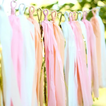 

20pc (White,Pink,Peach,Gold) Paper Tassel Garland Tissue Paper Fringe Bunting Wedding Nursery Baby Shower First Birthday Party