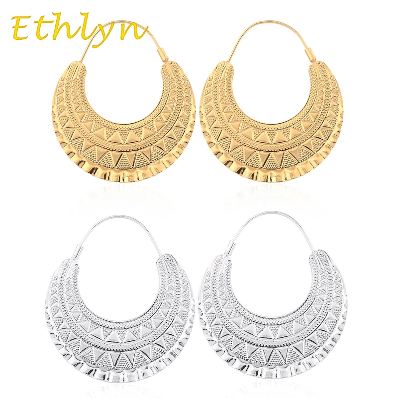 Ethlyn Топ Модные эритрейские/эфиопские/нигерийские/кенийские/Ганские эфиопские дизайнерские Золотые женские серьги E02