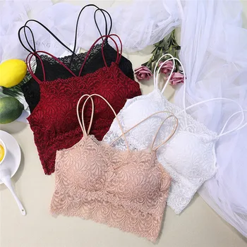 

Fashion New Women Bralette Bra Female Tops Hot Sale Female Lace Strap Wrapped Chest Shirt Top Underwear Bras