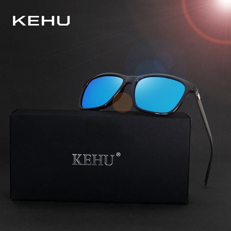 KEHU Классические поляризованные солнцезащитные очки, мужские квадратные брендовые Дизайнерские Мужские Винтажные Солнцезащитные очки, мужские очки для вождения H1815