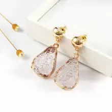 

Romantic Resin Drusy Druzy Handmade Long Dangle Earring for Women Chic Elegant Fashion Jewelry Christmas Wedding Party Gift