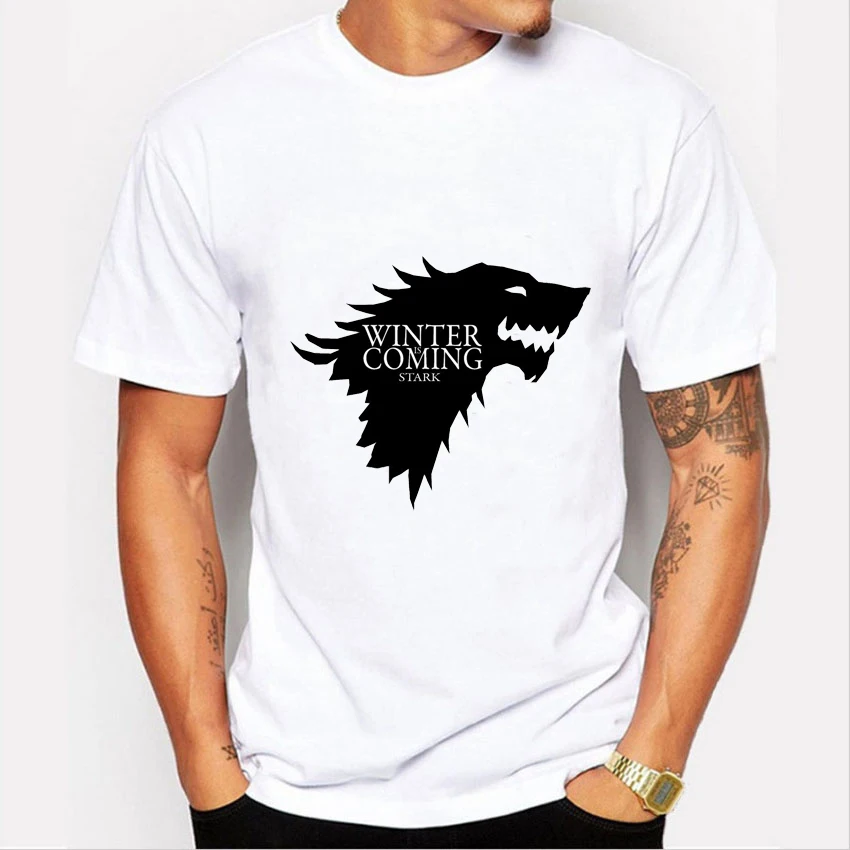 2016 font b Latest b font Winter is Coming Print tee Men Fashion font b Game