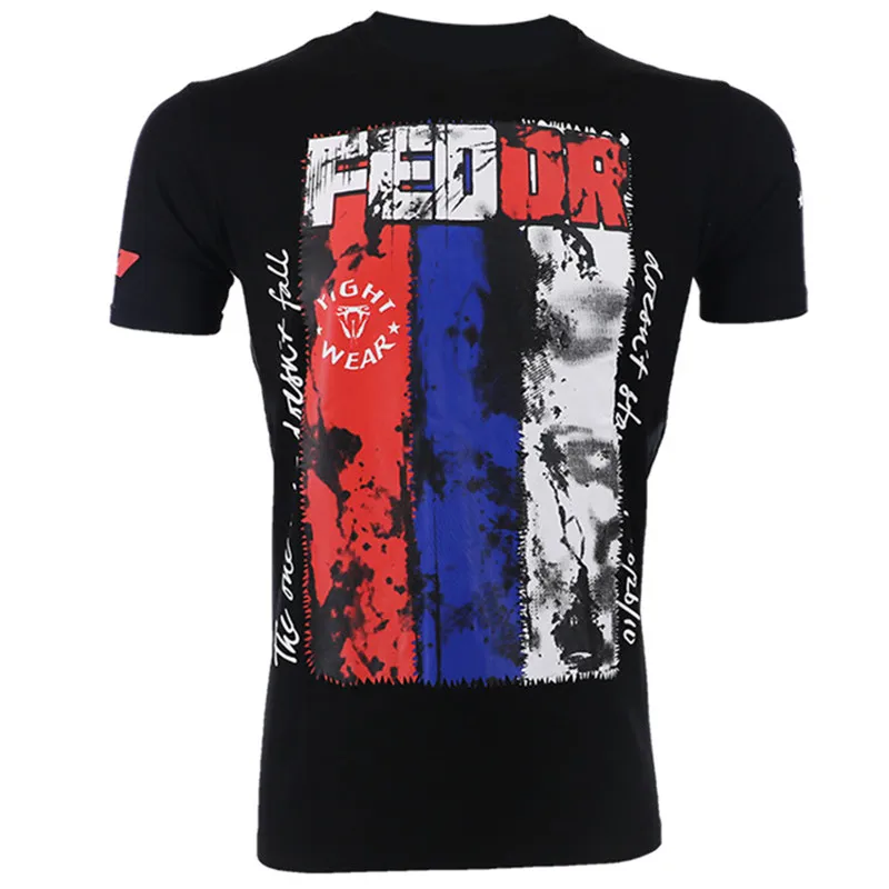 

VSZAP Fedor Emelianenko Men T-shirt Printed MMA Fighting Fitness Muay Thai Sanda UFC Fight Workout Tee Shirt Brand Clothing