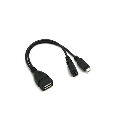 2 в 1 OTG Micro USB Host power Y Splitter USB адаптер для Micro 5 Pin женский и мужской кабель