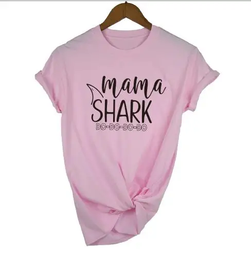 Пэдди дизайн I Love Mama Акула Графические футболки мама детские Семейные футболки объявление беременности на День Матери Повседневное Для женщин топ Прямая поставка