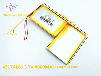 

45106176 4570106*2 3.7V 8000mah Lithium polymer Battery with protection board For battery for Prestigio PMP5080b