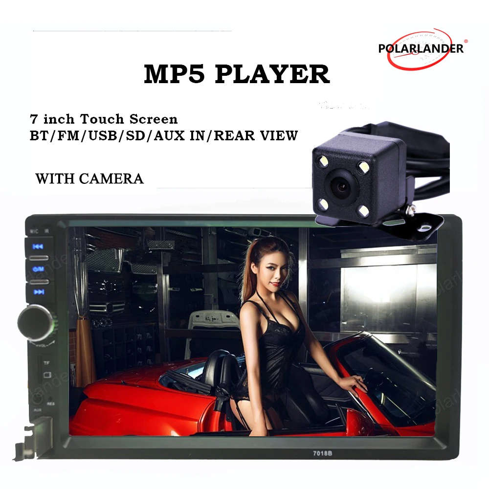 

2 Din 7 inch car radio touch screen car MP5 MP4 player radio USB TF Auxin FM stereo with CCD rear camera Support Bluetooth