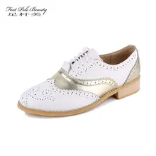 Брендовые белые женские оксфорды ручной работы из натуральной кожи; большие размеры 33-46; женская обувь на плоской подошве со шнуровкой и круглым носком
