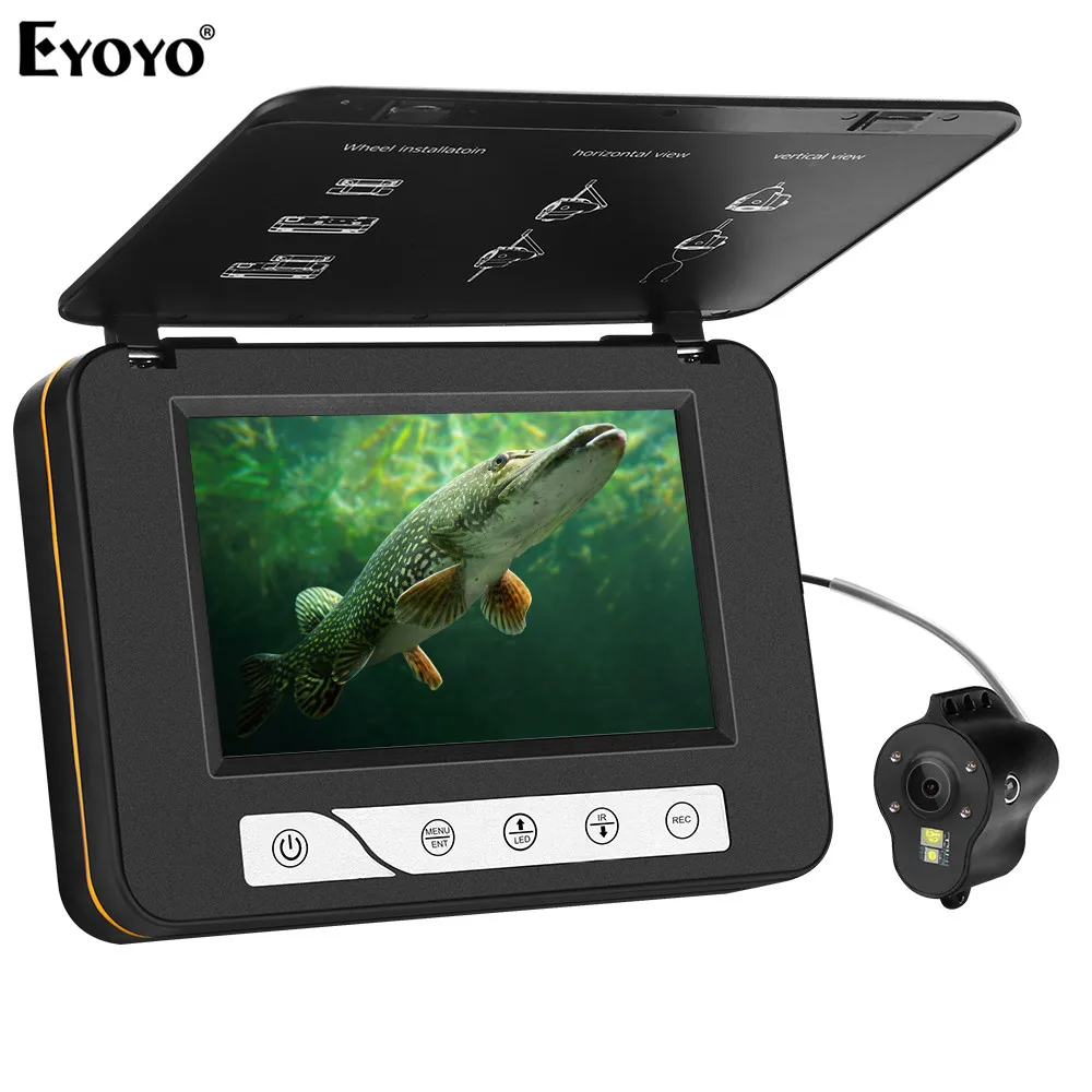 Подводная камера Eyoyo EF15R для подледной рыбалки ЖК монитор 5 дюймов 4 инфракрасных