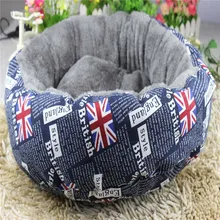 British Style Round Dog Beds Mats Pet Dog Teddy Puppy Cushion Cozy Soft Warm Kennel House Nest Thick Cat Litter Bed