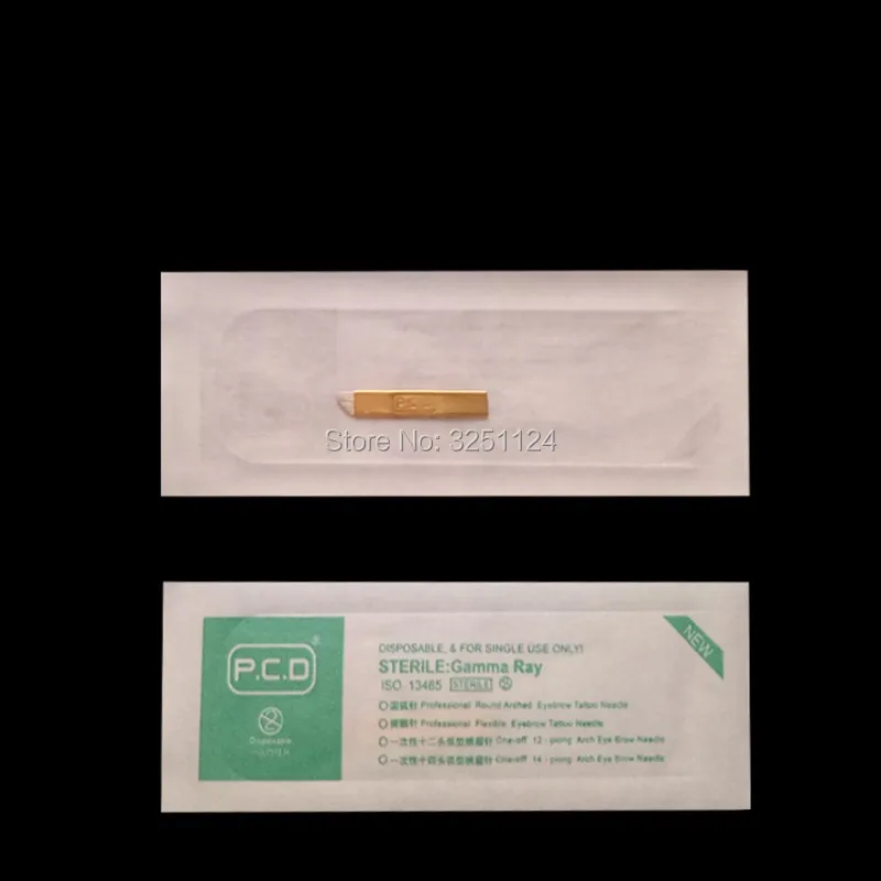

500 PCS Microblading Needles PCD 14 Tattoo Blade Needle Permanent Makeup Eyebrow Microblading Needles for Microblading pen
