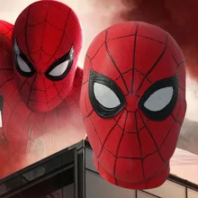 Супергерой Человек-паук вдали от дома маска в красном Косплей латексные маски шлем Питер Паркер Хэллоуин костюм реквизит