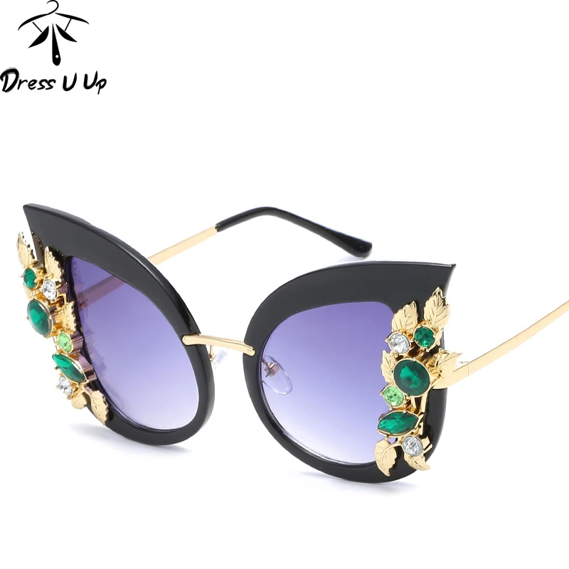 Солнцезащитные очки кошачий глаз со стразами UV400|sun glasses female|brand cat eye sunglassescat sunglasses |