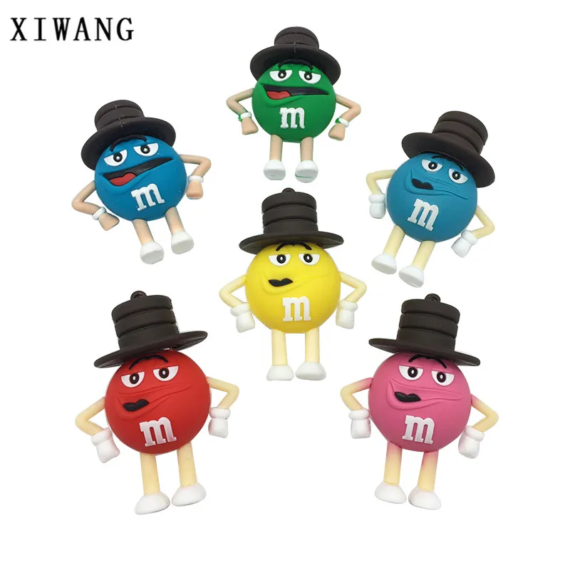 

Cartoon Cap M Chocolate Beans USB Flash Drive 128gb usb 2.0 4GB 8GB pendrive 16GB 32GB 64GB USB Memory Stick Pen Drive Free Ship