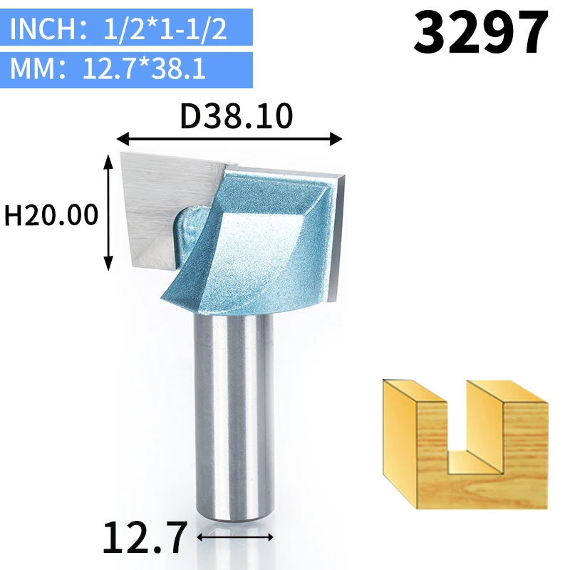 HUHAO 1 шт. 1/" 1/4" хвостовик для очистки нижней части фрезы промышленного класса фрезы для дерева режущие инструменты Деревообрабатывающие инструменты - Длина режущей кромки: 3297