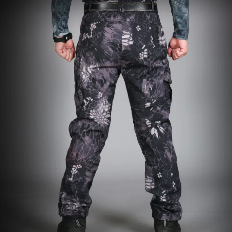 Мужские военные тактические брюки осень софтшелл длинные походные брюки с принтом свободные походные брюки для отдыха на природе походные спортивные брюки