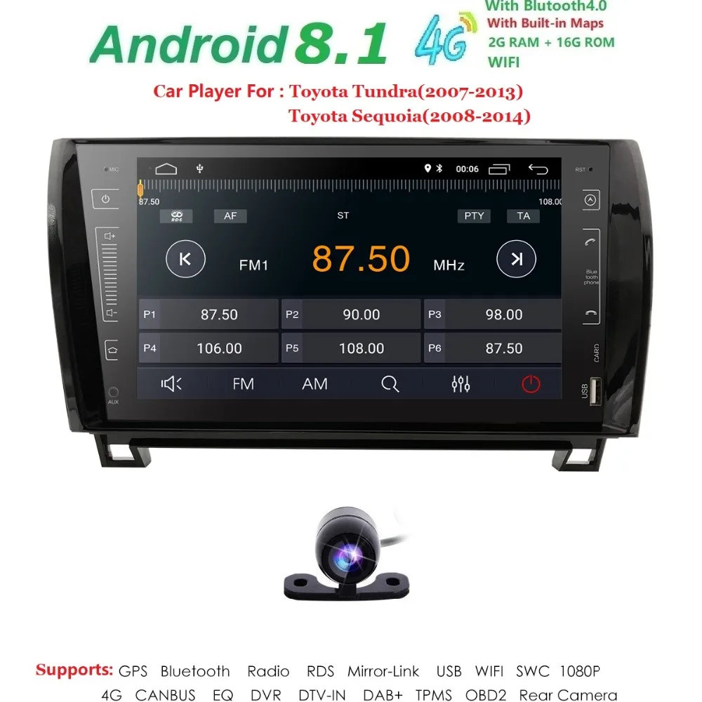 

IPS screen 9 Inch 2GB RAM 16 GB ROM Car stereo for Toyota Tundra 2007-2013 Toyota Sequoia 2008-2014 mirror link wifi Free camera