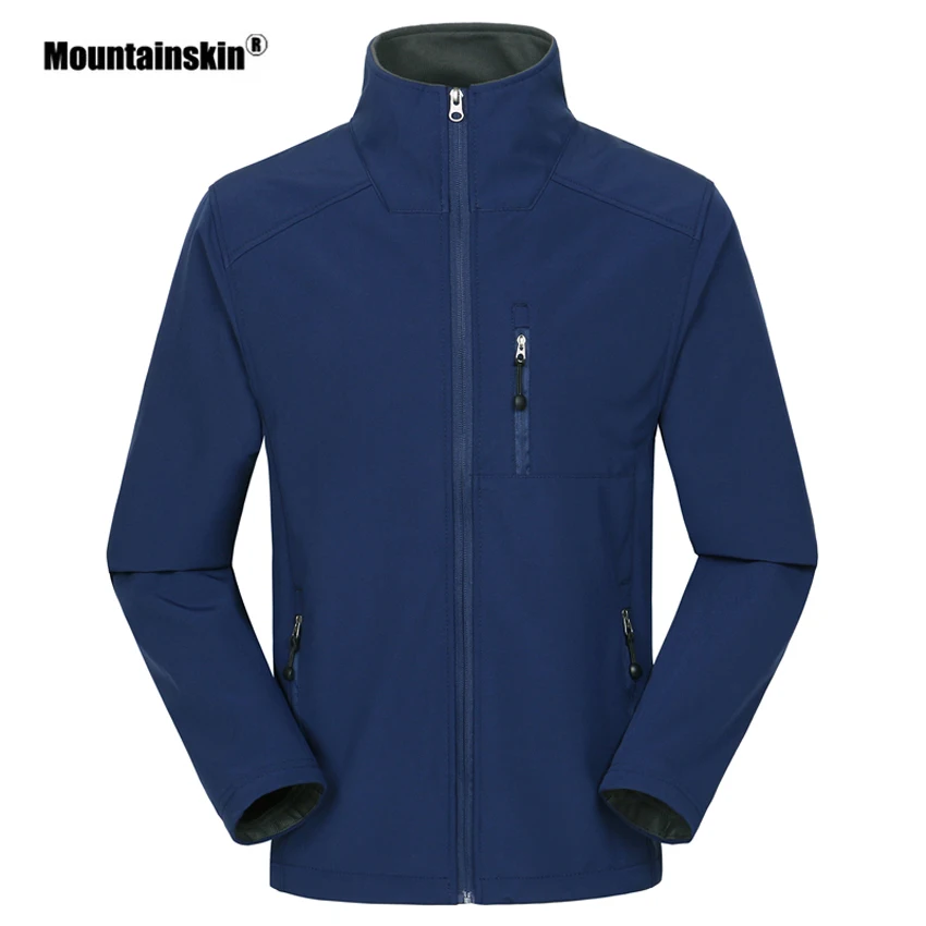 Мужская теплая флисовая куртка Mountainskin тонкая уличная спортивная ветровка для