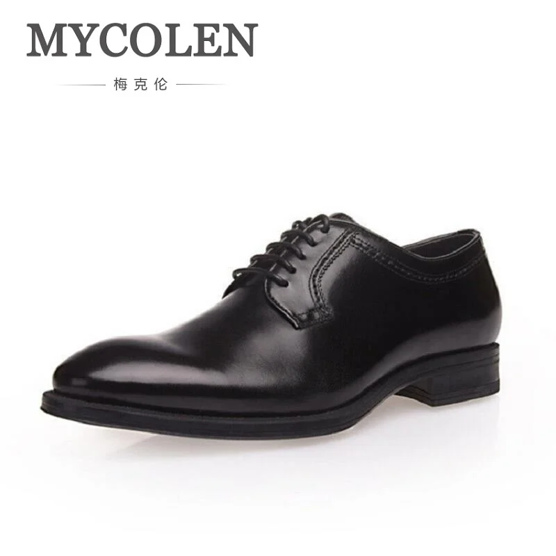 

MYCOLEN New Fashion Men Wedding Dress Shoes Pointed toe Business Black Shoes British Lace-up Comfortable Men's Shoes