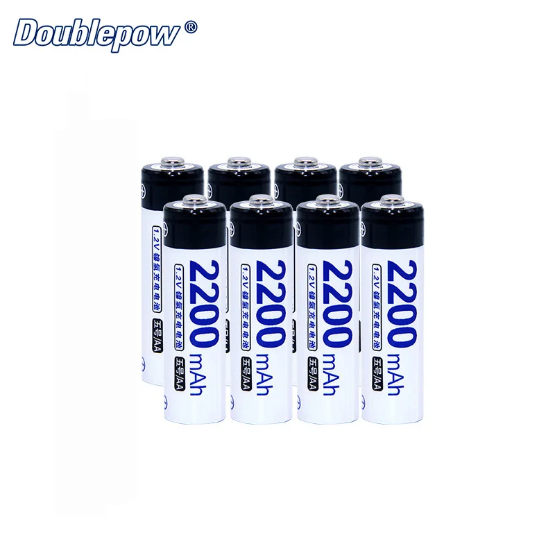 8 шт./лот doulepow DP-AA2200mAh 1.2В AA Ni-MH аккумуляторная батарея в фактической большой