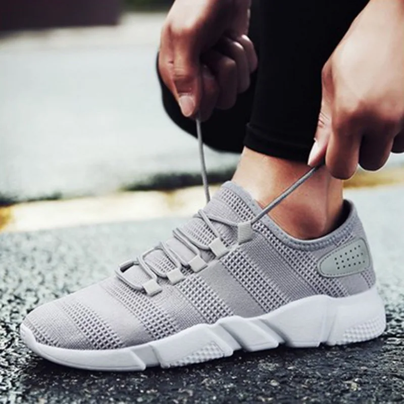 

PUIMENTIUA Torridity Men Vulcanize Shoes Plus Size 39-44 Breathable Casual Sports Male Sneakers Mesh Trainers -up Flat Shoes