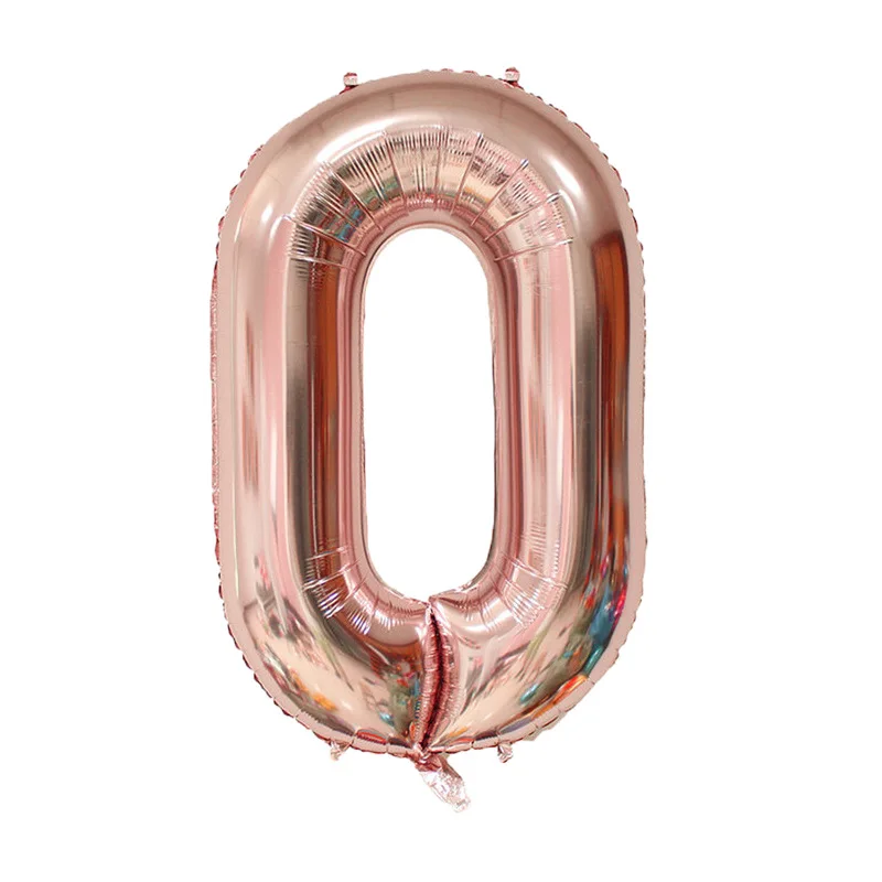 32 дюйма красные цифры воздушные шары из фольги в виде цифр номер Iinflatable Свадьба День Рождения Фольга шар события вечерние принадлежности - Цвет: Rose gold 0