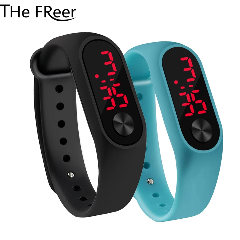 

Fashion Men Women Casual Sports Bracelet Watches White LED Electronic Digital Color Silicone Outdoor Watch for Children Kids