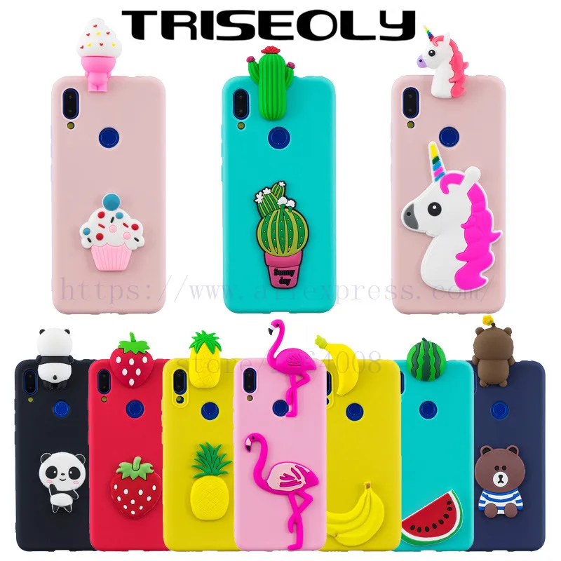 

TRISEOLY For Xiaomi Redmi Note 7 Case Redmi 7 3D Stereo Patch Soft Silicone Bumper Stuffed Animal Cover Phone Xiomi Redmi Note7
