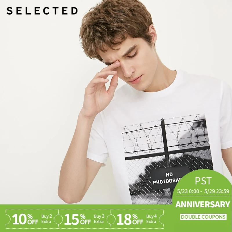 

SELECTED Summer Men's Cotton Letter Pattern 3d Printing Round O-neck T-shirt S|4183T4517