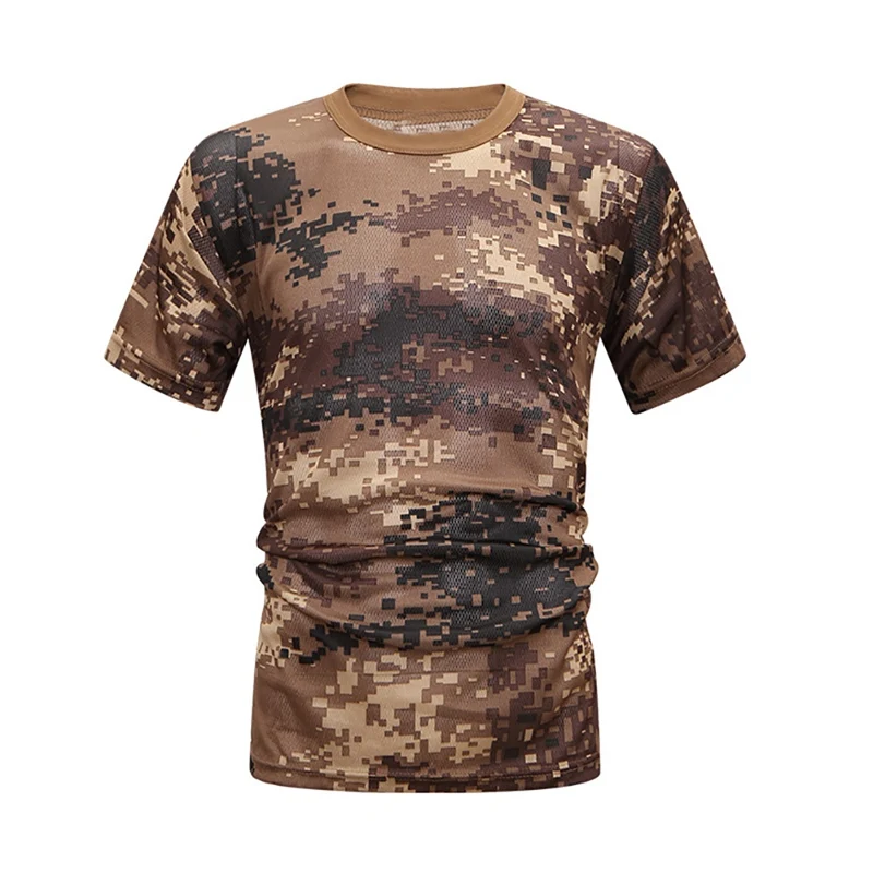 Мужская компрессионная Удобная крутая рубашка для фитнеса, камуфляжная летняя быстросохнущая дышащая футболка, облегающая армейская тактическая футболка - Цвет: HM